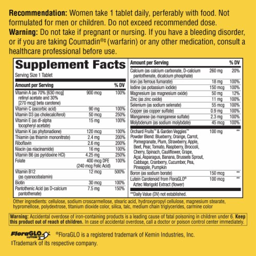 Nature's Way Alive! Women's Energy Tablets Perspective: back