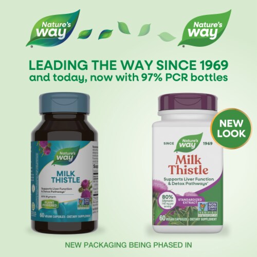 Nature's Way Milk Thistle Supports Liver Function Capsules Perspective: back
