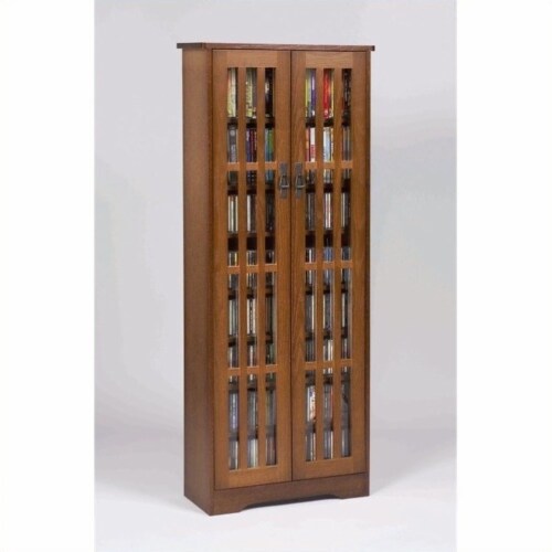 Leslie Dame 62 Tall CD DVD Media Storage Cabinet in Walnut 1 Kroger