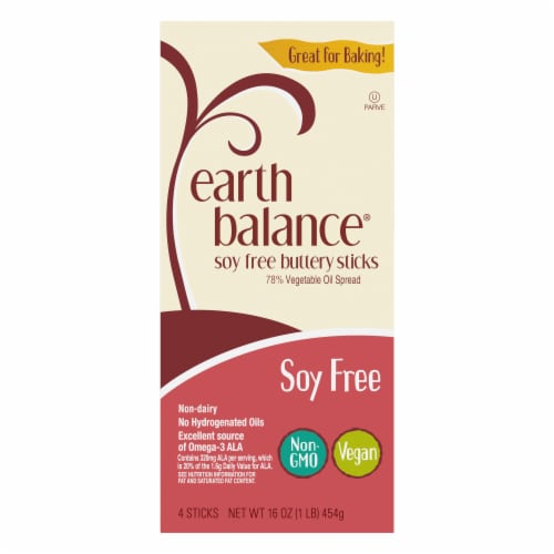 Earth Balance Soy Free Buttery Sticks - Salted Vegan Butter Alternative Perspective: back