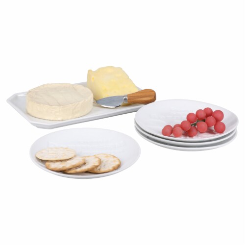 BIA Cordon Bleu Debossed Cheese Plates Set - White Perspective: back