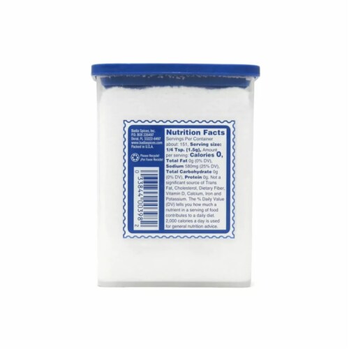 Badia Kosher Can Salt Natural Spice 8 oz Perspective: back