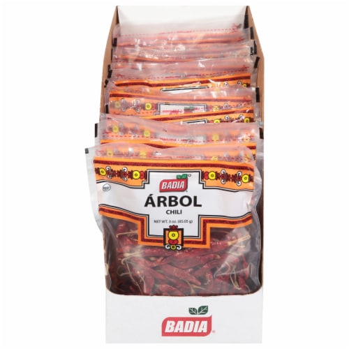 Badia® Arbol Chilis Case Perspective: back