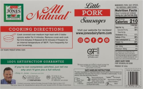Jones Dairy Farm All Natural Little Pork Sausage Links Perspective: back