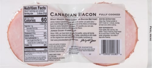 Jones Dairy Farm Hickory Smoked Canadian Bacon Perspective: back