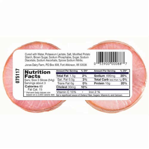 Jones Dairy Farm Hickory Smoked Ham Slices Perspective: back
