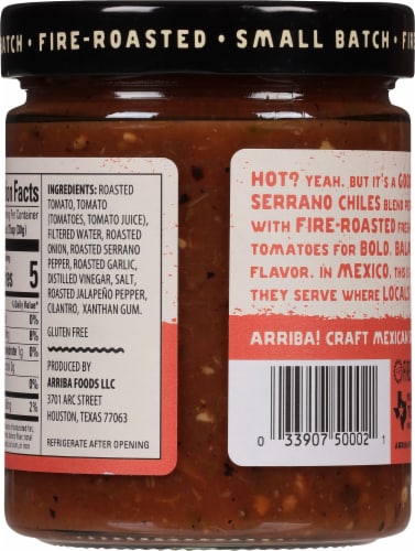 Arriba Mexican Hot Red Salsa Perspective: back