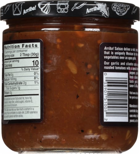 Arriba Medium Roasted Garlic & Cilantro Salsa Perspective: back