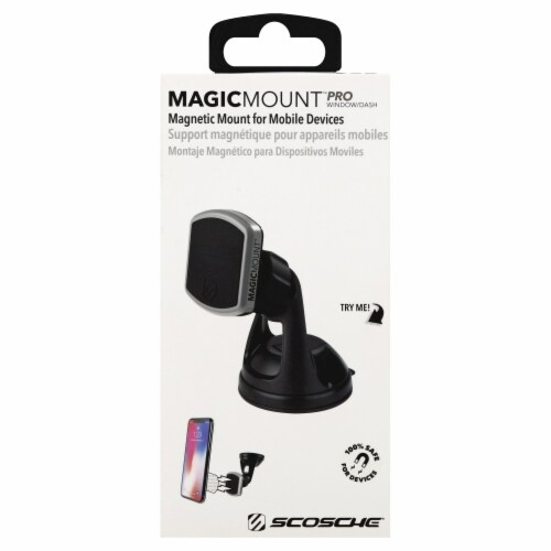 Scosche MagicMount Window and Dash Magnetic Mount for Mobile Devices - Silver/Black Perspective: back