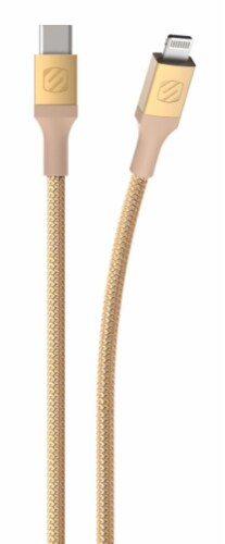 Scosche Strikeline MFi Certified Premium Charge & Sync Braided Cable - Gold Perspective: back