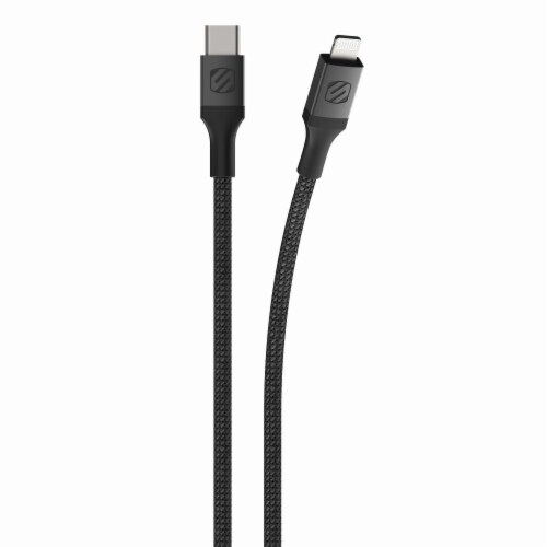 Scosche StrikeLine Premium Braided USB-C to Lightning Charge & Sync Cable - Black Perspective: back