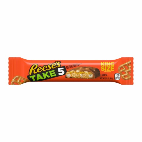 REESE'S TAKE 5 Pretzel Peanut and Chocolate King Size Candy Bar Perspective: back