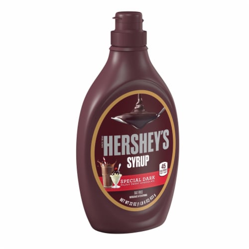HERSHEY'S SPECIAL DARK Mildly Sweet Chocolate Syrup Bottle Perspective: back