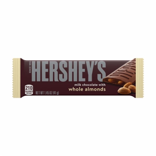 HERSHEY'S Milk Chocolate Candy Bar with Whole Almonds Perspective: back