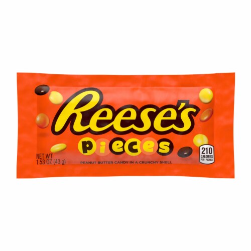 REESE'S PIECES Peanut Butter In a Crunchy Shell Candy Bag Perspective: back
