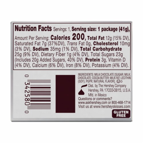 HERSHEY'S KISSES Solid Milk Chocolate Valentine Candy Gift Box Perspective: back