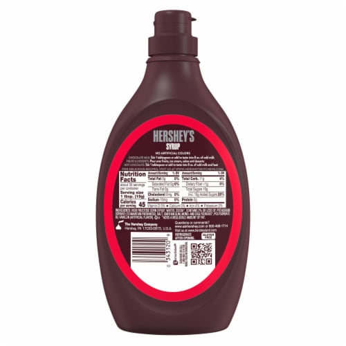 HERSHEY'S Chocolate Syrup Bottle Perspective: back