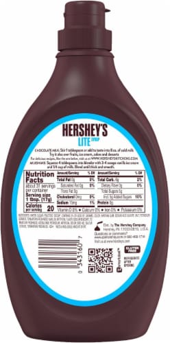 Hershey's Lite Chocolate Syrup Perspective: back