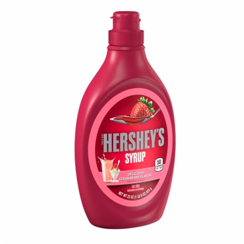 HERSHEY'S Strawberry Syrup Bottle Perspective: back
