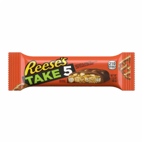 REESE'S TAKE 5 Pretzel Peanut and Chocolate Candy Bar Perspective: back