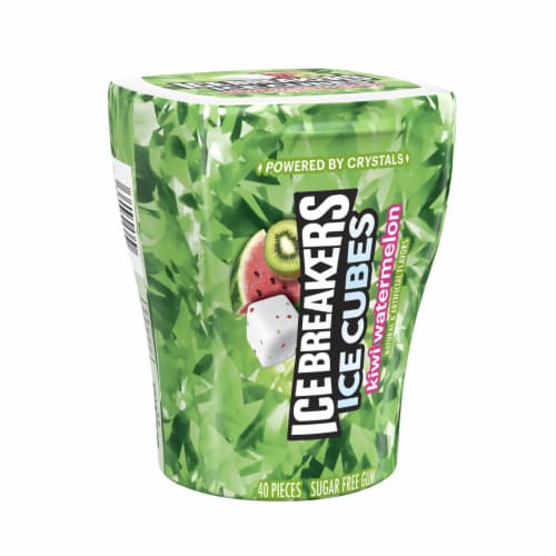 ICE BREAKERS ICE CUBES Kiwi Watermelon Flavored Sugar Free Chewing Gum Perspective: back