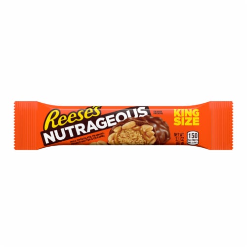 REESE'S NUTRAGEOUS Peanut Butter Caramel Peanut King Size Candy Bar Perspective: back