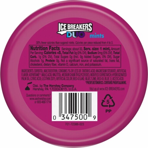 Ice Breakers Fruit + Cool Grape Duo Gum Perspective: back
