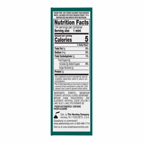 Breath Savers Wintergreen Mints Perspective: back