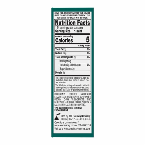 Breath Savers Wintergreen Mints Perspective: back