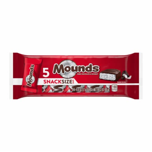 MOUNDS Dark Chocolate and Coconut Snack Size Candy Bars Perspective: back