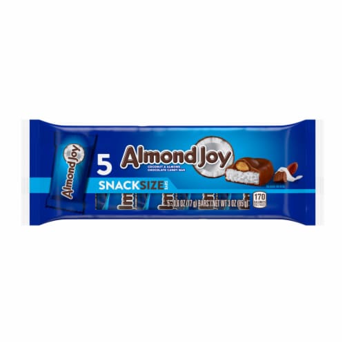 ALMOND JOY Coconut and Almond Chocolate Snack Size Candy Bars Perspective: back