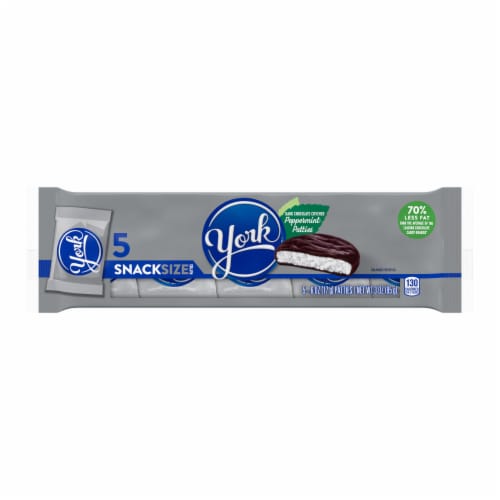 YORK Dark Chocolate Snack Size Peppermint Patties Candy Packs Perspective: back