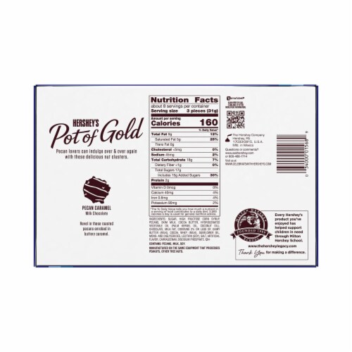Hershey's Holiday Pot of Gold Pecan Caramel Clusters Perspective: back