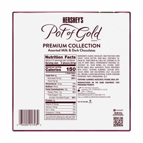 Hershey's Pot of Gold Assorted Milk and Dark Chocolates Perspective: back