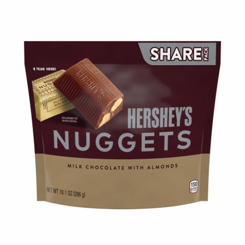 HERSHEY'S NUGGETS Milk Chocolate with Almonds Christmas Candy Share Pack Perspective: back