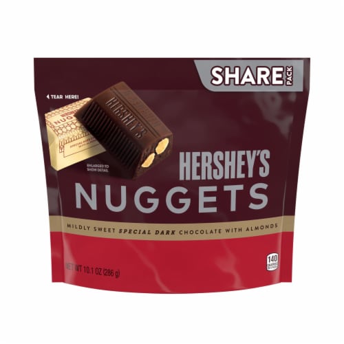 HERSHEY'S NUGGETS SPECIAL DARK Chocolate with Almonds Candy Share Pack Perspective: back