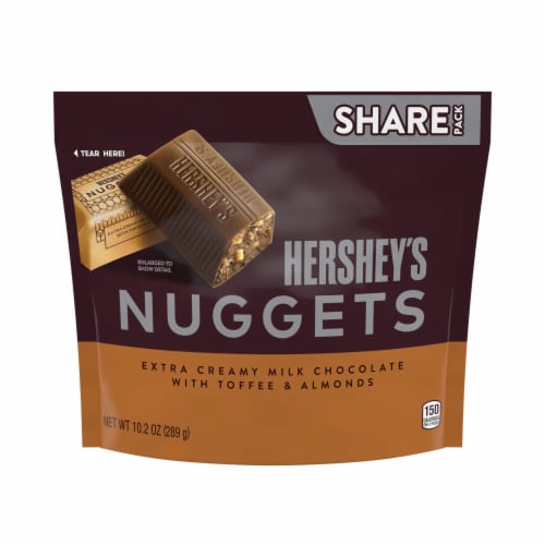 HERSHEY'S NUGGETS Milk Chocolate Toffee and Almonds Candy Share Pack Perspective: back