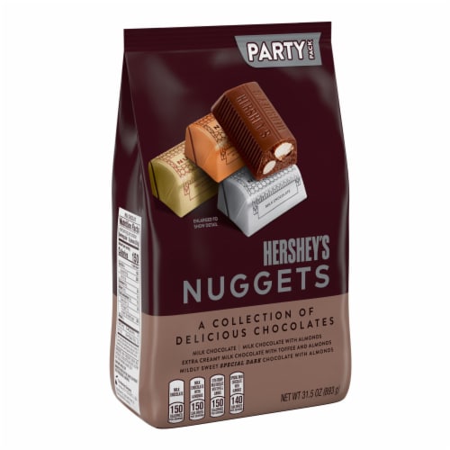HERSHEY'S NUGGETS Assorted Chocolate Christmas Candy Party Pack Perspective: back