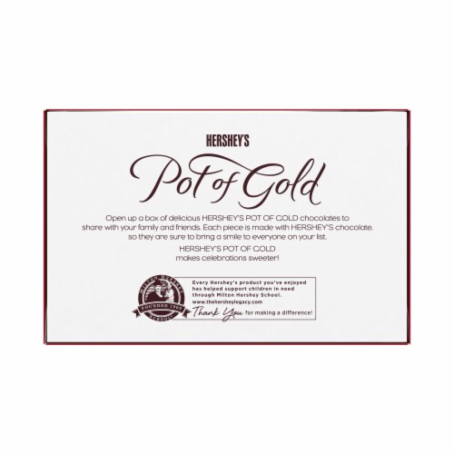 Hershey's Pot of Gold Premium Collection Assorted Milk and Dark Chocolates Valentine Candy Perspective: back