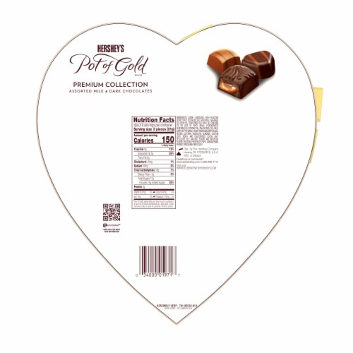 Hershey's Pot of Gold Premium Collection Assorted Milk & Dark Chocolates Box Perspective: back