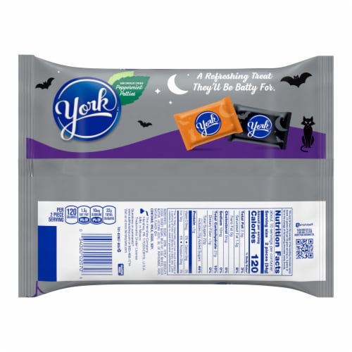 YORK Dark Chocolate Snack Size Peppermint Patties Halloween Candy Bag Perspective: back