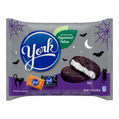 YORK Dark Chocolate Peppermint Patties Halloween Candy Bag Perspective: back