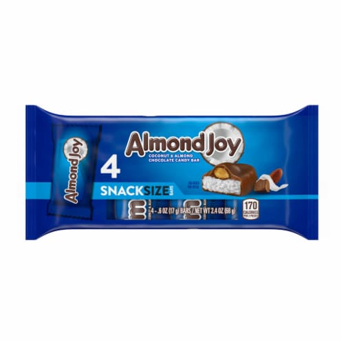 ALMOND JOY Coconut and Almond Chocolate Snack Size Candy Bars Perspective: back