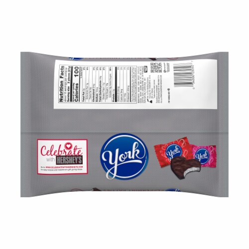 York Valentine's Dark Chocolate Covered Peppermint Patties Hearts Perspective: back