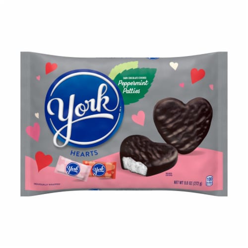 YORK Dark Chocolate Peppermint Patties Hearts Valentine Candy Bag Perspective: back