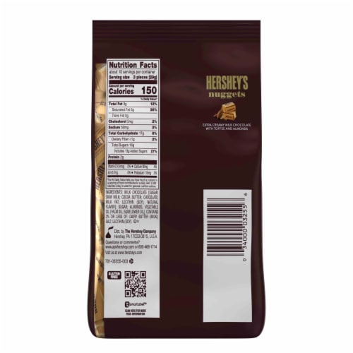 Hershey's Nuggets Milk Chocolate with Toffee & Almonds Perspective: back