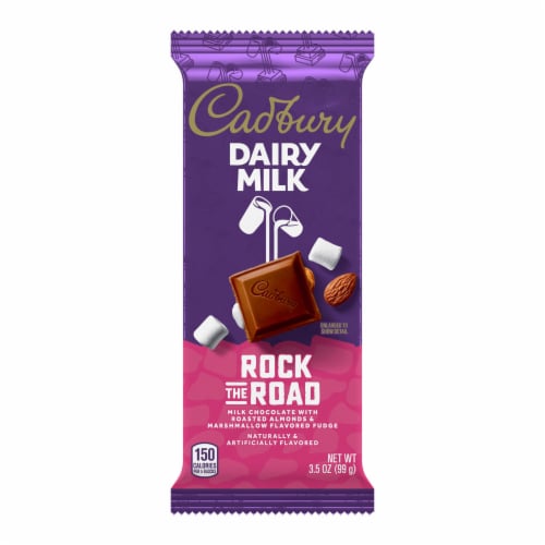 CADBURY DAIRY MILK Rock the Road Milk Chocolate Almonds and Marshmallow Fudge Candy Bar Perspective: back