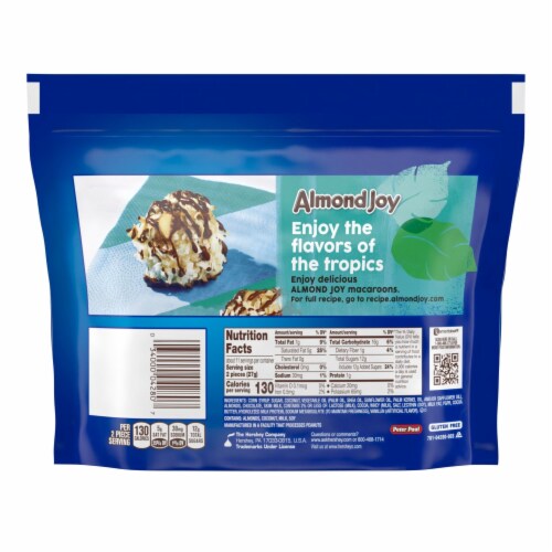 Almond Joy Miniatures Packaged Candy Share Pack Stand Up Bag Perspective: back