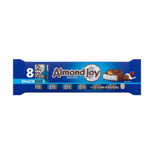 ALMOND JOY Coconut and Almond Chocolate Snack Size Candy Bars Perspective: back