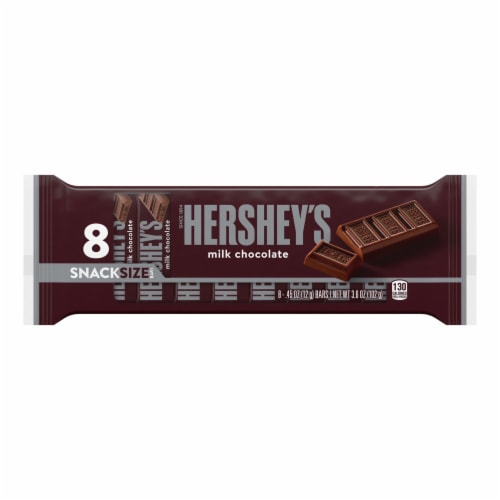 HERSHEY'S Milk Chocolate Snack Size Candy Bars Perspective: back